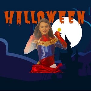 NWT, 5-6 Captain Marvel Costume ⚡️Never worn, smoke-free home. Halloween costume